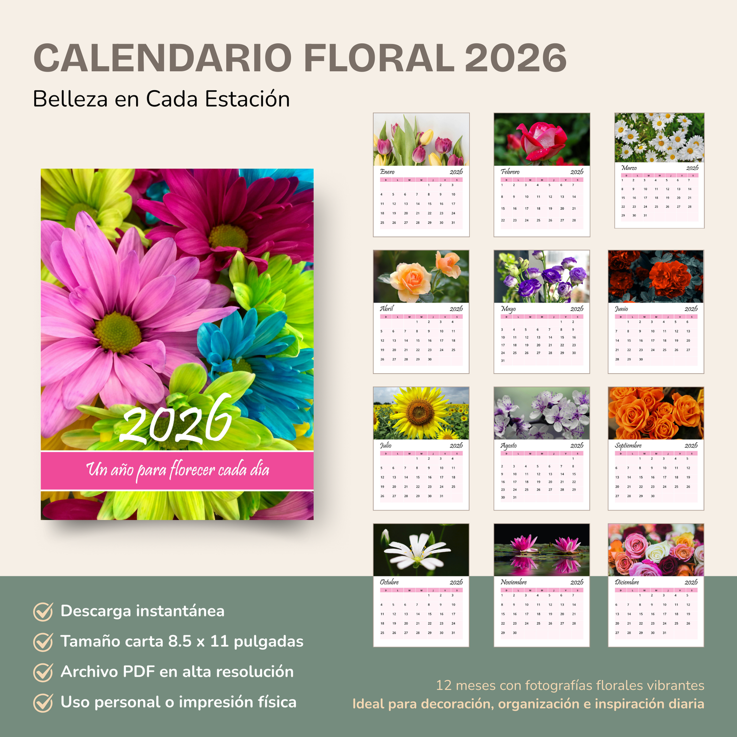 Calendario Floral 2026